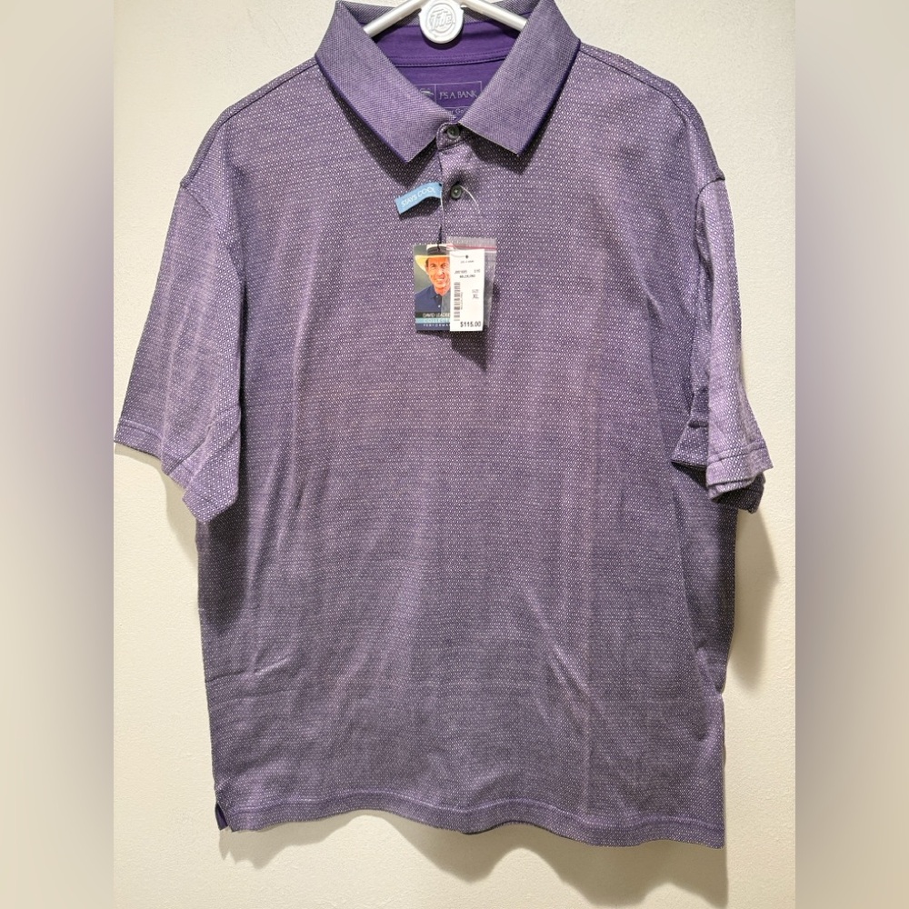 Joe A Bank Leadbetter Purple Short Sleeve Golf Polo Size XL NWT